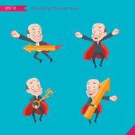 Set of drawing flat character style business concept ceo activities N12