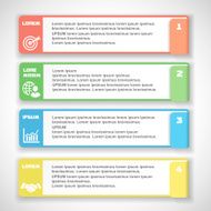 Modern soft color Design template Infographics numbered banners horizontal cutout N2