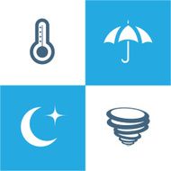 Weather Icons set with White Background vector EPS10
