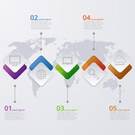Vector illustration infographic timeline with world map
