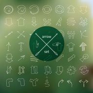 Hand drawn vector arrow collection isolated on lined paper N2