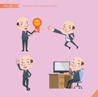 Set of drawing flat character style business concept ceo activities N13