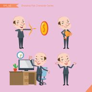 Set of drawing flat character style business concept ceo activities N14