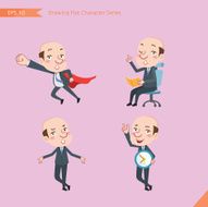 Set of drawing flat character style business concept ceo activities N15