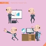 Set of drawing flat character style business ceo activities