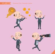 Set of drawing flat character style business concept ceo activities N16