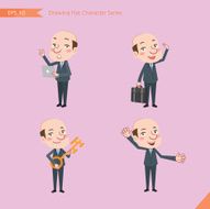 Set of drawing flat character style business concept ceo activities N17