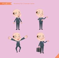 Set of drawing flat character style business concept ceo activities N18