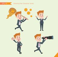 Set of drawing flat character style business office worker activities N24