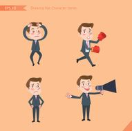 Set of drawing flat character style business concept worker activities N2