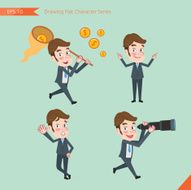 Set of drawing flat character style business concept worker activities N3