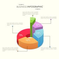 3D Infographic pie chart for business
