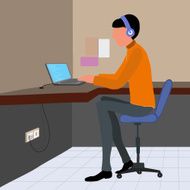 Businessman working on laptop N2