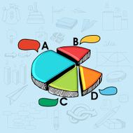 Colorful creative pie chart with different business elements