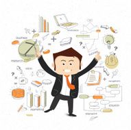 Young business man with various elements
