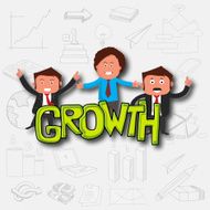 Creative business infographic elements with young men