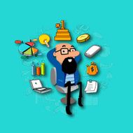 Creative business infographic elements with men