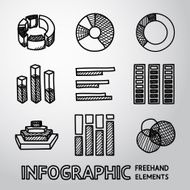 Set of hand drawn infographic elements - pie charts graphics N2