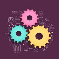 Colorful cogwheels for business