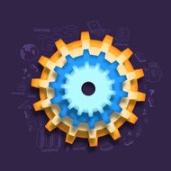 Creative cogwheel with infographic elements