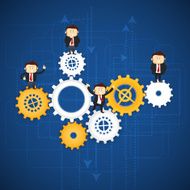 Cogwheels with business men