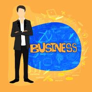 Young businessman with various elements N3