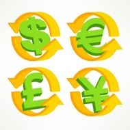Money symbol on white