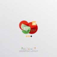 Glossy paper style geometric abstract infographic design N2