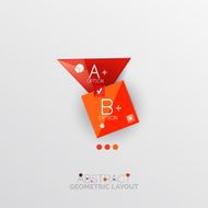 Glossy paper style geometric abstract infographic design N4