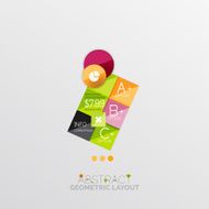 Glossy paper style geometric abstract infographic design N6