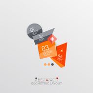 Glossy paper style geometric abstract infographic design N7