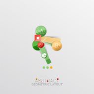 Glossy paper style geometric abstract infographic design N9