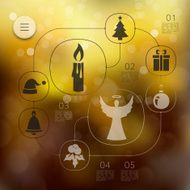 Christmas infographic with unfocused background N29