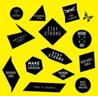 Abstract labels with Quote infographic N2