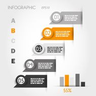 orange and grey infographic labels with graph