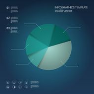 Pie chart infographic vector element Modern material design style Data