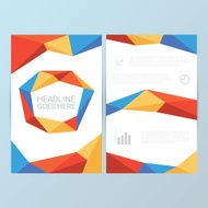 Report cover vector template Low poly geometric shapes pattern Suitable N2