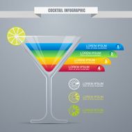 Cocktail concept infographic design template