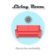 Vector flat design icon of sofa