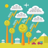 Vector Infographic Concept with Clouds Lightings and Trees