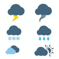 Weather Icons set with White Background vector EPS10 N2