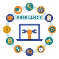 Freelance related vector infographic flat style