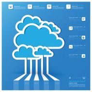 Communication Connection Cloud Shape Business Infographic Design Template