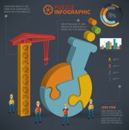 Science puzzle info graphic design three dimension vector