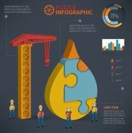 Water puzzle info graphic design three dimension vector