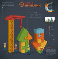 Arrow puzzle info graphic design three dimension vector