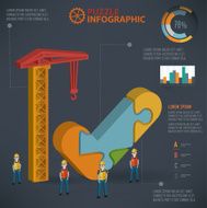 Checking puzzle info graphic design three dimension vector