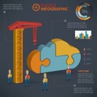 Cloud puzzle info graphic design three dimension vector