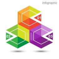 Infographic design template with paper tags N34