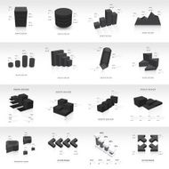 graph design 3d info graphic template black color